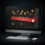 image of encrypted files on a screen
